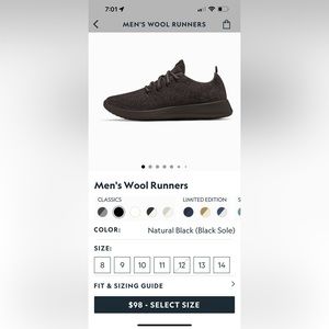 Barely worn Men’s Allbirds size 13! Black on black! Excellent condition!